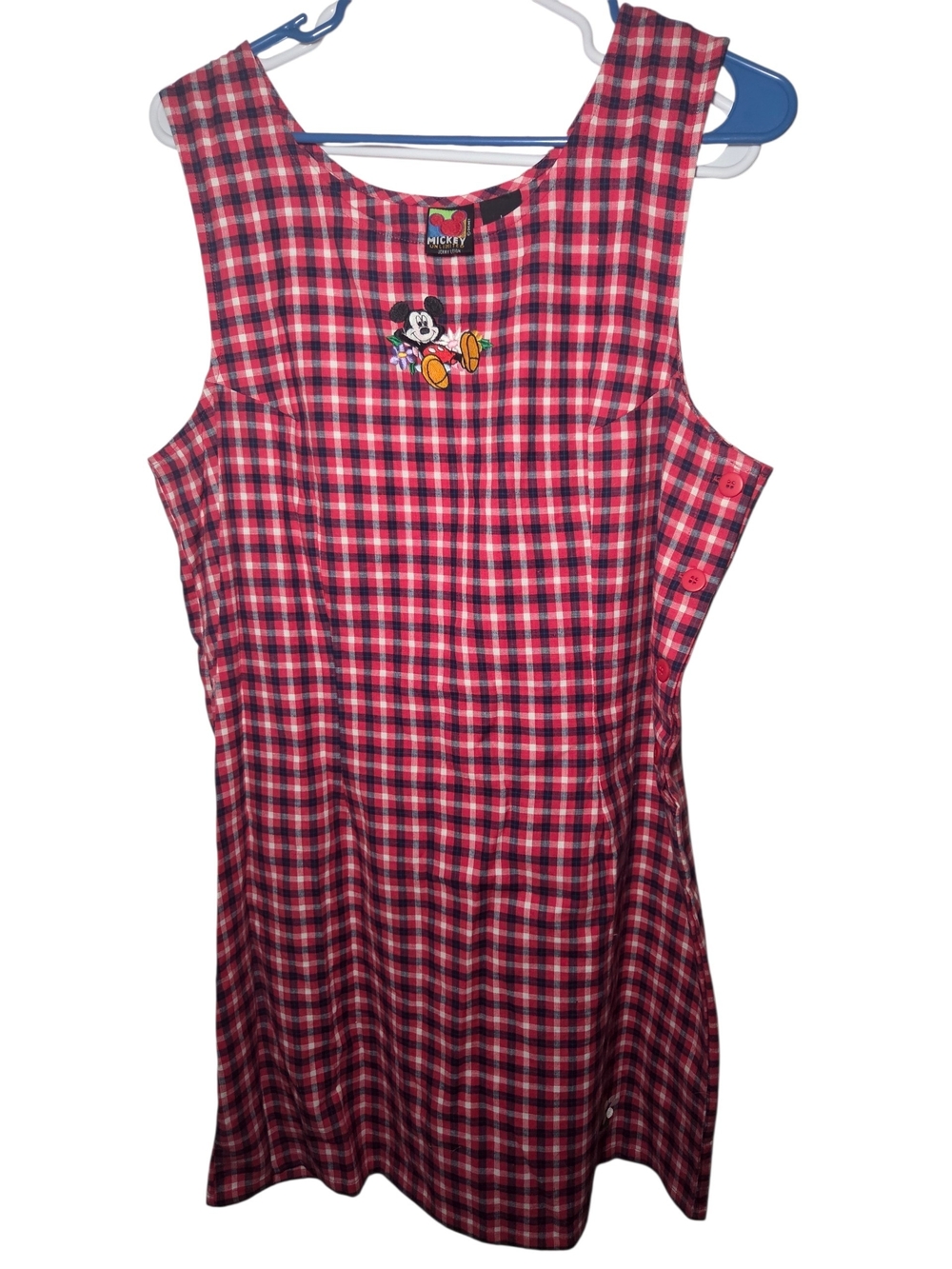 Vintage 1990 Mickey Unlimited Disney Mickey Mouse red & blue Gaghim Dress Size L